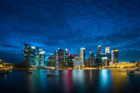 Free Photo: Singapore City Skyline at Dusk