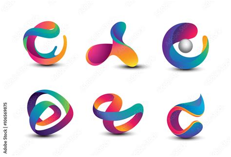 Abstract Colorful Logo Design Elements Stock Vector | Adobe Stock