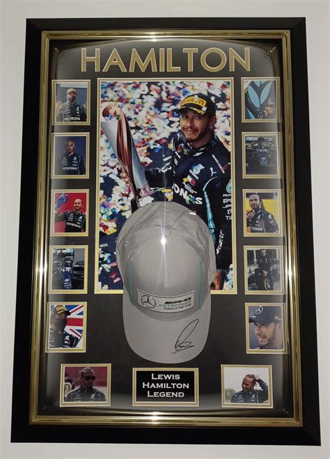 New Dome Framed LEWIS HAMILTON SIGNED CAP | Signed Memorabila Shop ...