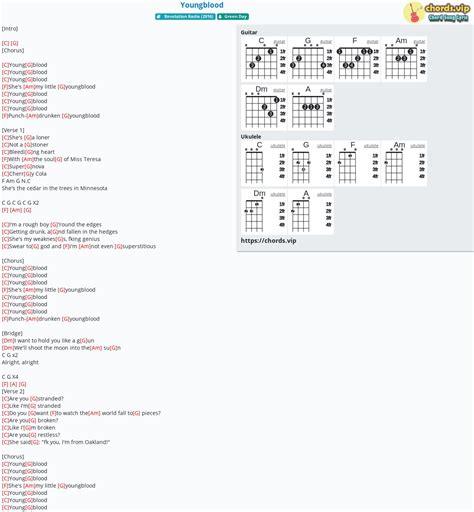 Chord: Youngblood - tab, song lyric, sheet, guitar, ukulele | chords.vip