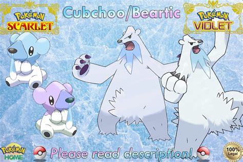 Shiny/non-shiny Cubchoo/beartic 6IV Pokémon Scarlet/violet - Etsy