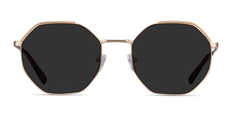 Elsa - Geometric Gold Frame Prescription Sunglasses | Eyebuydirect