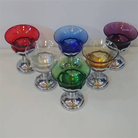 Vintage Farber Bros Krome Kraft Art Deco Cordial Glasses | Set of Six ...