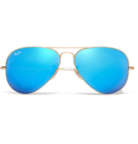 Ray-Ban Polarised Mirrored Metal Aviator Sunglasses in Blue (Metallic ...