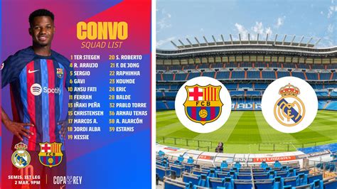 Barcelona announce squad for the match against Real Madrid