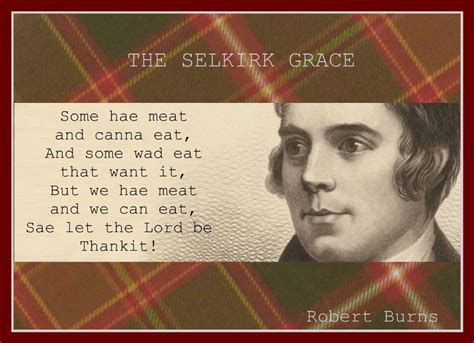 Robert Burns " The Selkirk Grace" in 2023 | Robert burns, Burns night ...