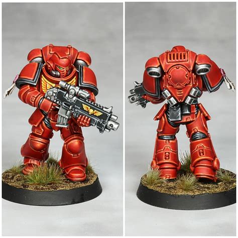 Blood Angels Intercessor done! Third Contrast Marine finished! : Warhammer