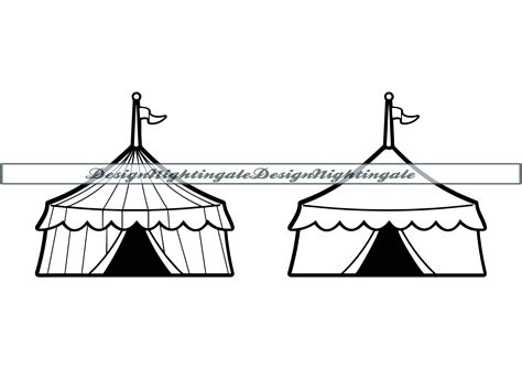 Circus Tent Svg, Carnival Tent Vector, Silhouette Shadow SVG Cut File ...