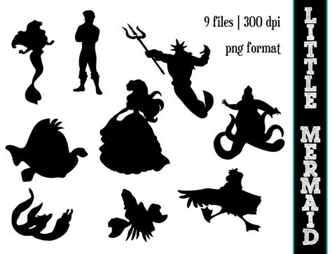 Free Little Mermaid Silhouette, Download Free Little Mermaid Silhouette ...