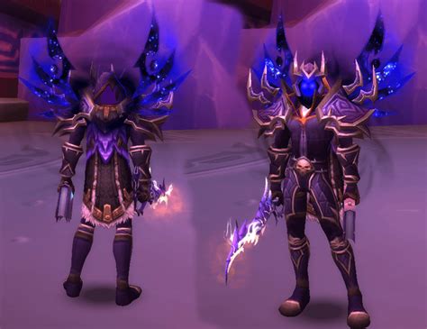 Void Elf Warlock + Tier 4 (First Transmog), suggestions for Weapon+OH ...