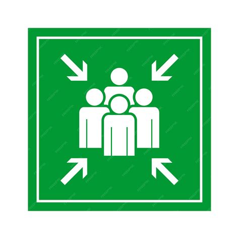 Premium Vector | Green emergency evacuation assembly point sign