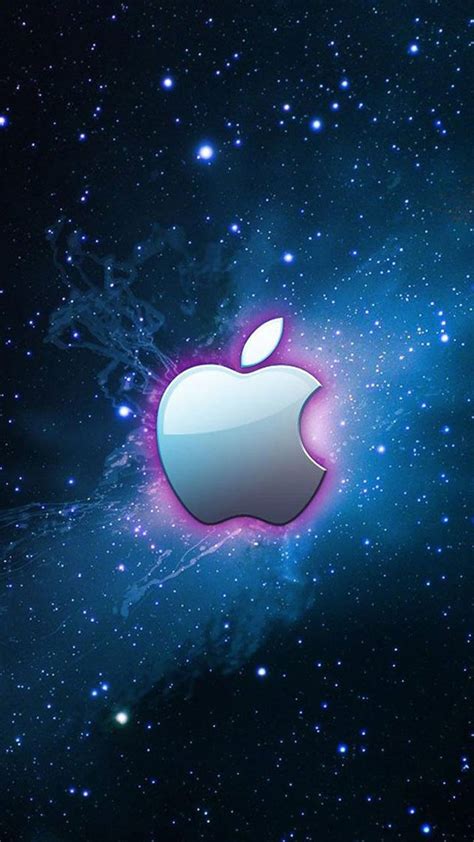 Download Apple Logo Blue Galaxy Original iPhone 4 Wallpaper ...