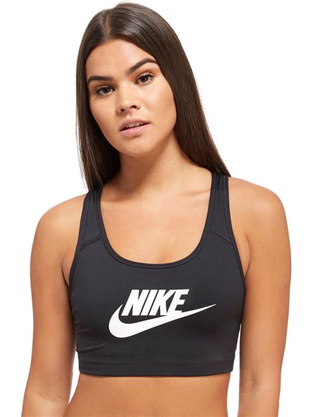 Nike Synthetic Pro Swoosh Futura Sports Bra in Black/White (Black) - Lyst