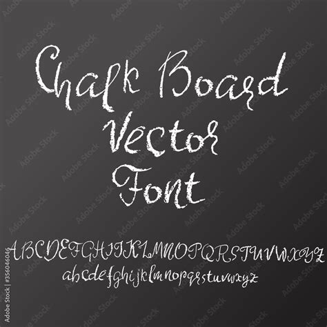 Handwritten vector chalked alphabet. Imitation texture of chalk. Modern ...