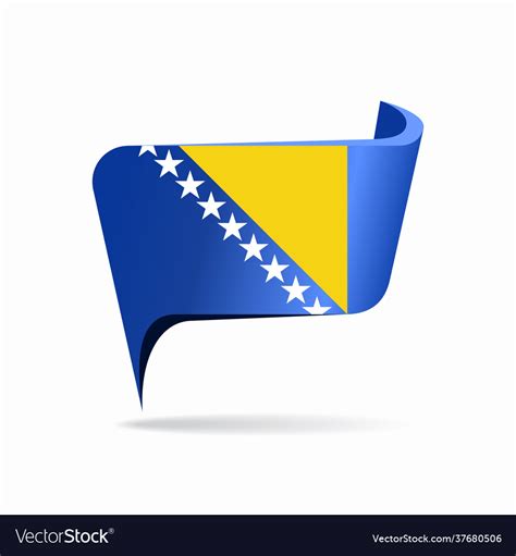 Bosnia herzegovinan flag map pointer layout Vector Image