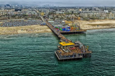 Aerial View of Santa Monica Pier Photograph by Mountain Dreams | Fine ...