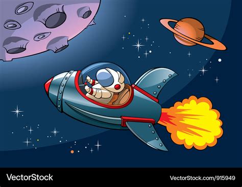 Cartoon spaceship Royalty Free Vector Image - VectorStock