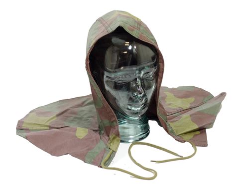 Italian army surplus San Marco camouflage waxed waterproof hood large ...