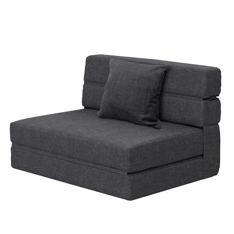 ANONER Fold Sofa Bed Couch Memory Foam with Pillow Futon Sleeper Chair ...