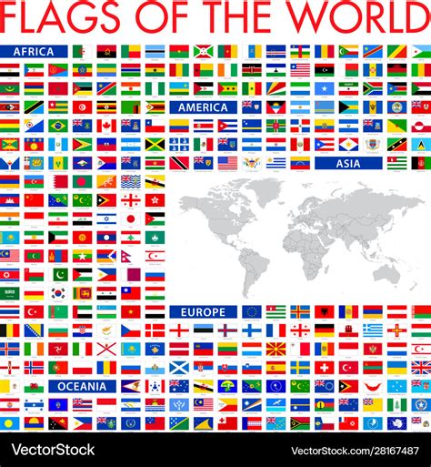 All world flags - icon set Royalty Free Vector Image