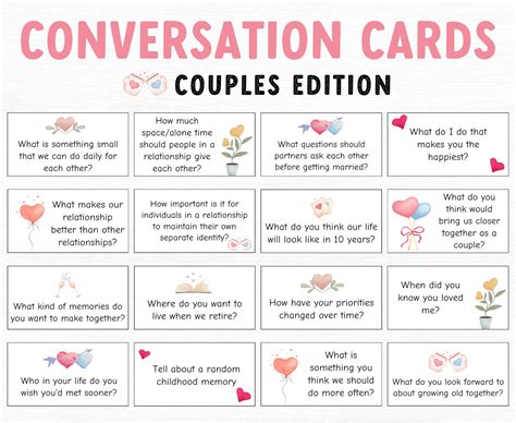 100 Conversation Starters Cards for Couples, Couples Question Cards ...