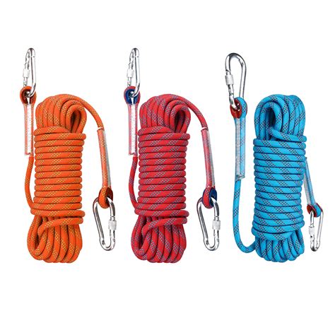 20mx10mm Double Buckle Rock Climbing Rope Outdoor Sports Hiking ...