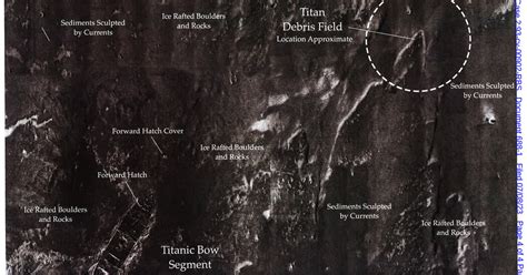 The map shows how close the debris from the Titan submarine was to the ...