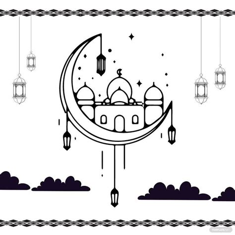 Beautiful Ramadan Drawing in EPS, Illustrator, JPG, PSD, PNG, SVG ...