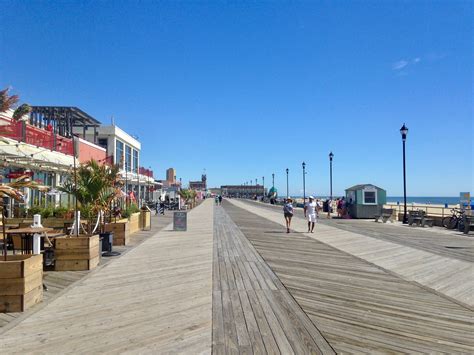 During summer, there is a lot of activity along the beach in Asbury ...