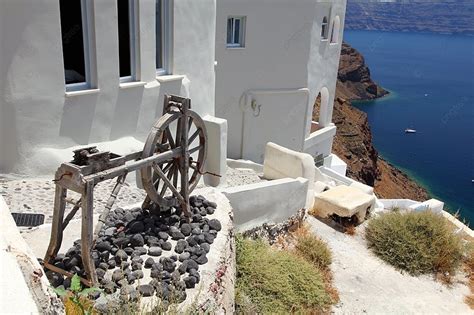 Architecture Details Of Oia Village Photo Background And Picture For ...