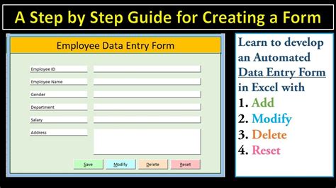 How to Create a Data Entry Form in Excel With Add, Modify, Delete and ...