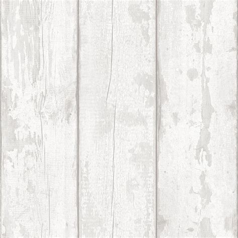 Arthouse Distressed Wood Panel Effect Wallpaper In White ...