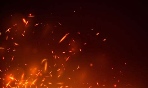 Burning Red Hot Sparks Realistic Fire Flames Abstract Background ...