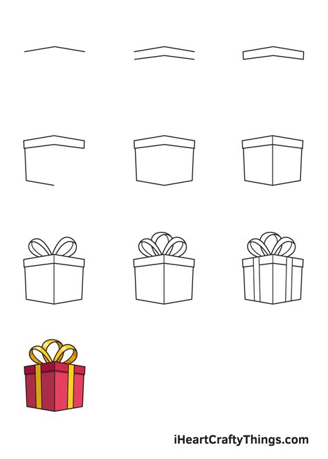 Present Drawing - How To Draw A Present Step By Step