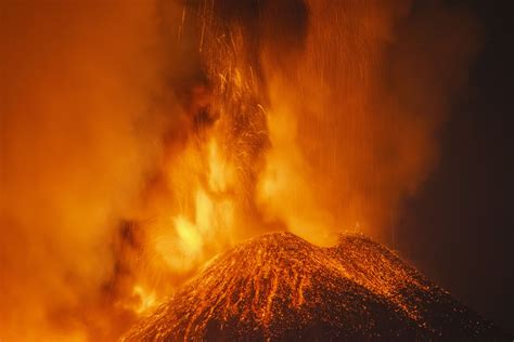 Mount Etna In Eruption After