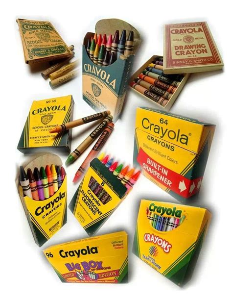 Crayola crayon boxes through the years! Always loved the smell of a ...