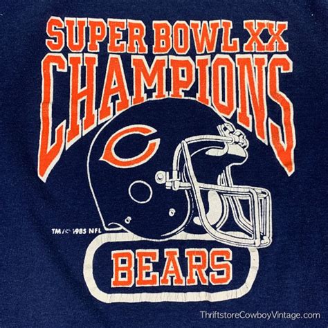 Vintage Chicago Bears Super Bowl XX Champions 1985 New England - Etsy