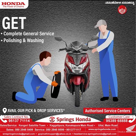 Springs Honda’s Authorized service center | Honda s, Honda service ...