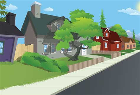 Cartoon neighbourhood on Behance