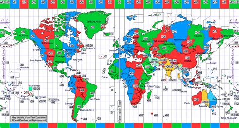 Standard Time Zone chart of the World in 1994- map presentation ...