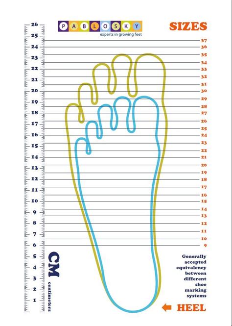 Shoe Size Chart For Measurements