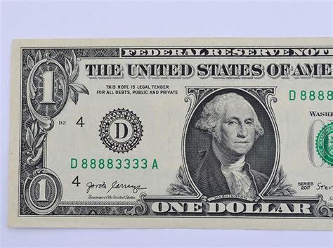 1 Dollar Bill Double Quad Collectible Very Rare Binary One - Etsy