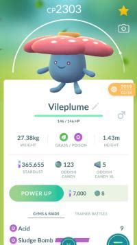 HIGH CP VILEPLUME ||| Oddish Evolution - Pokemon Go Services | ID ...