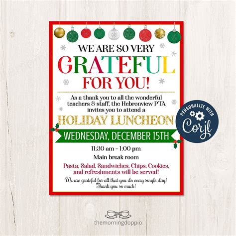 Invitations & Announcements Paper Holiday Christmas Luncheon ...