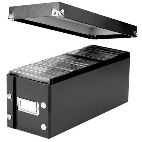 Snap-N-Store SNS01521 5 1/4" x 14" x 5 3/4" Black Media Storage Box ...