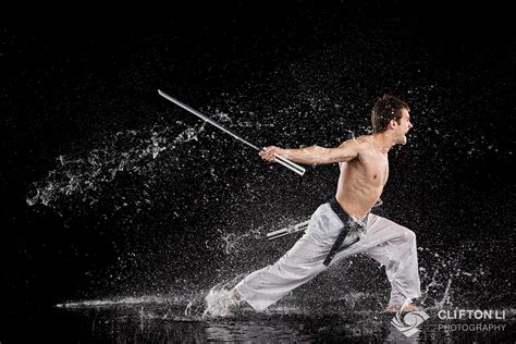 Indoor martial arts photography with water and high-speed flash sync ...