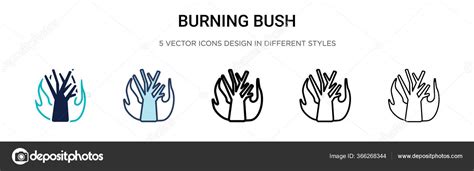 Burning Bush Icon Filled Thin Line Outline Stroke Style Vector — Stock ...