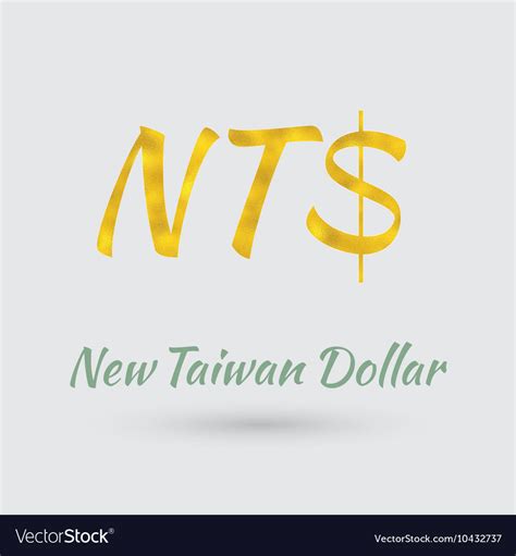 Golden new taiwan dollar symbol Royalty Free Vector Image