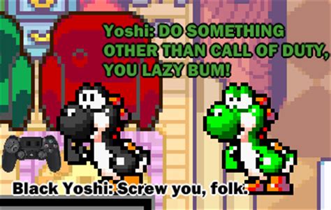 Yoshi meets SML Black Yoshi by FnafFanGamer12 on DeviantArt