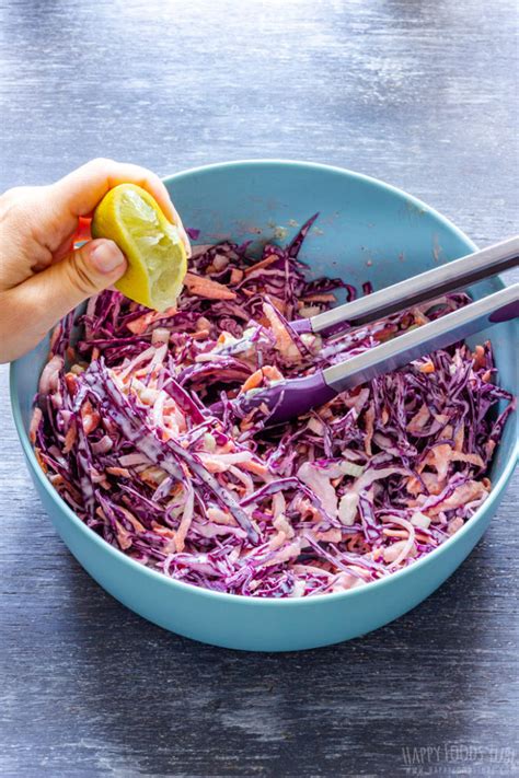 Creamy Red Cabbage Coleslaw Recipe - Happy Foods Tube